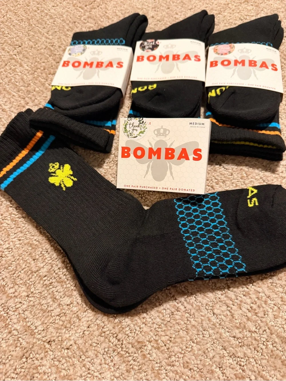 4 Pack of Crew Bombas Socks